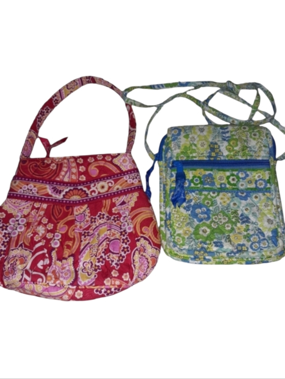 Vera Bradley 2 Mini Purses Pink Blue Floral Paisley